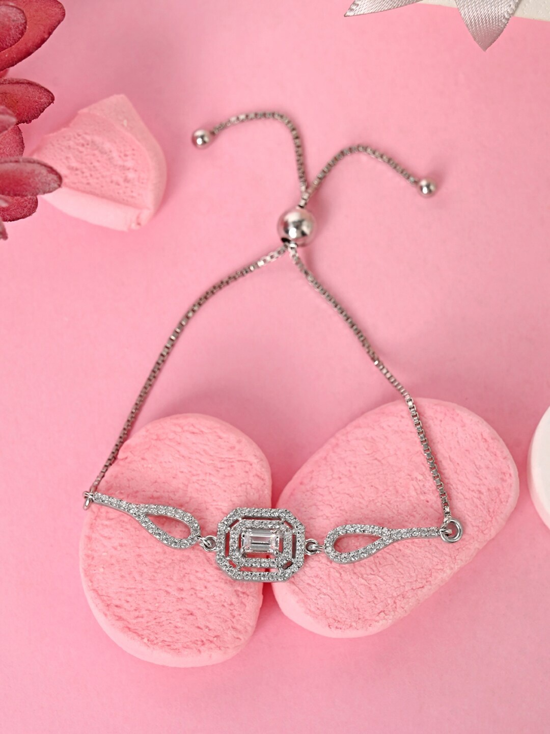 

Clara Rhodium-Plated Charm Bracelet, Silver