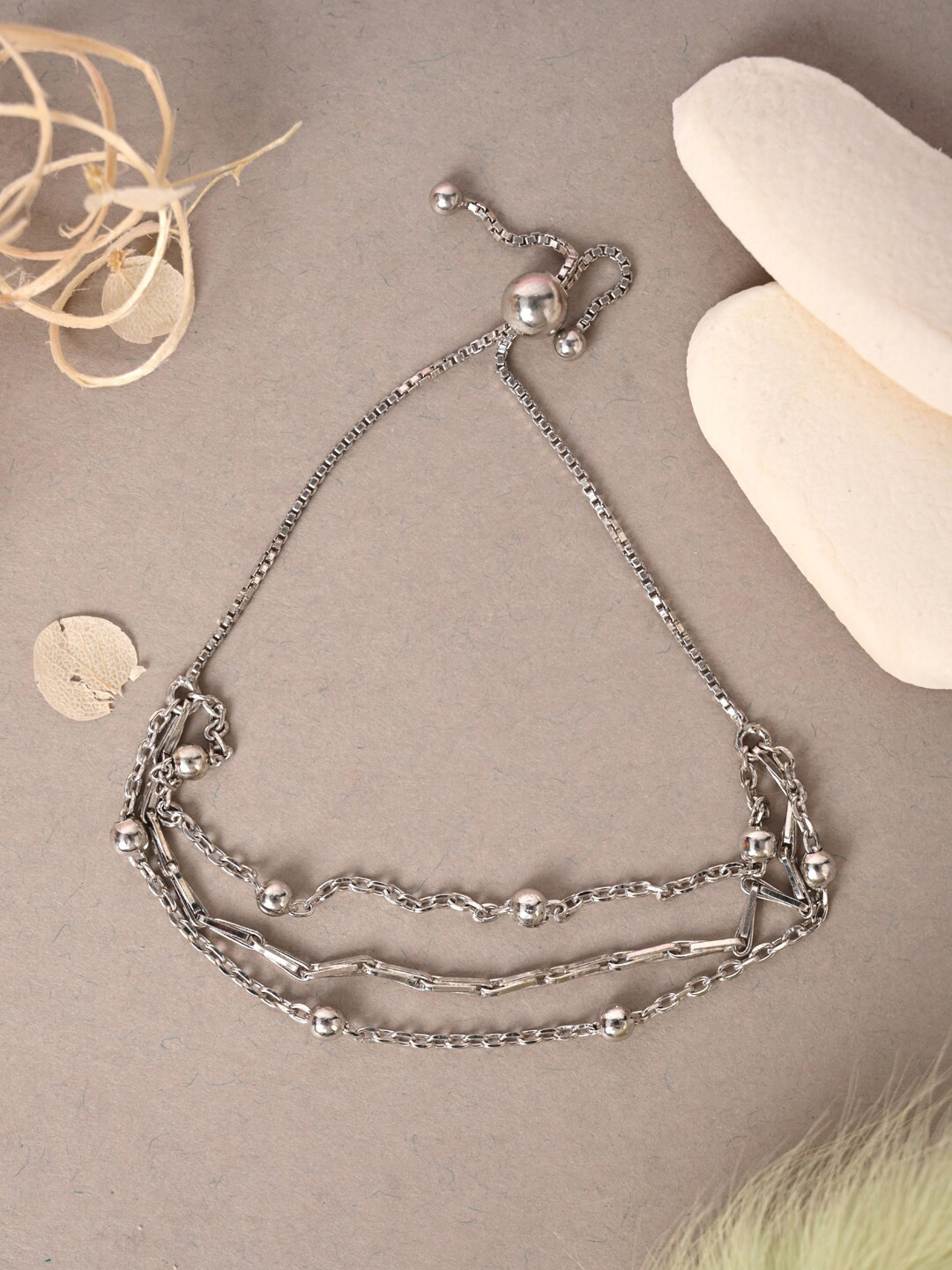 

Clara Rhodium-Plated Link Bracelet, Silver