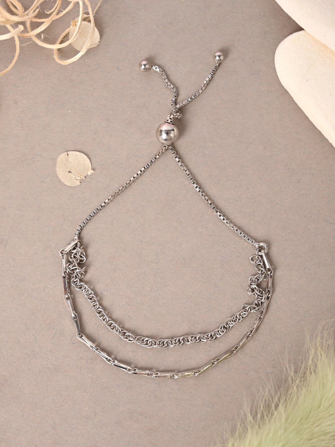 

Clara Rhodium-Plated Link Bracelet, Silver