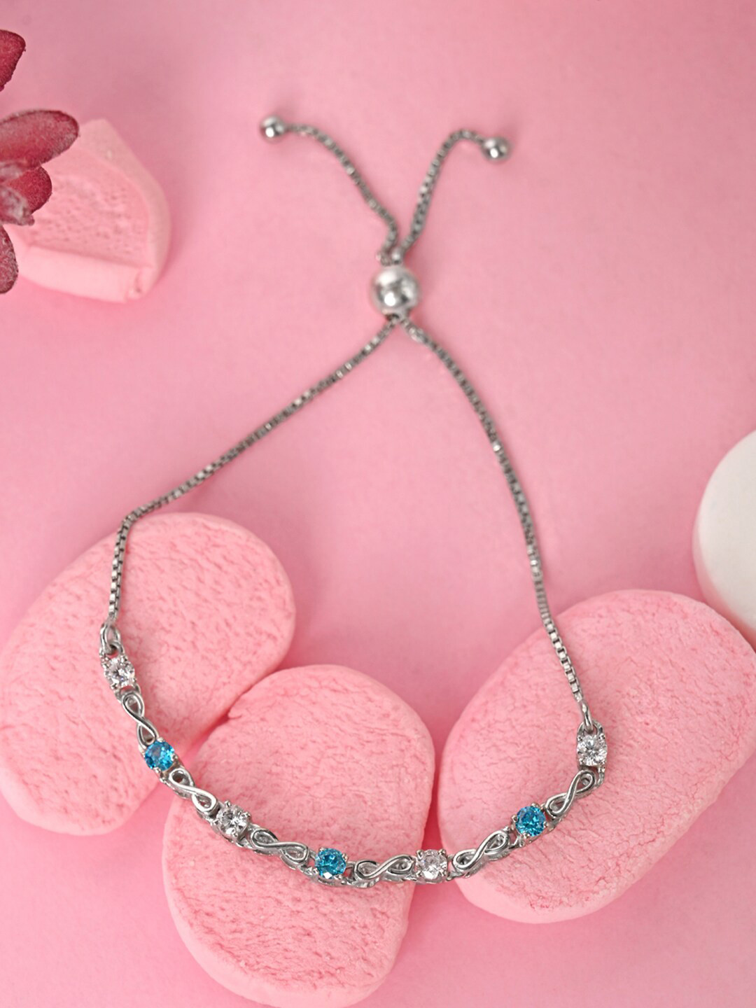 

Clara Rhodium-Plated Cubic Zirconia Charm Bracelet, Silver