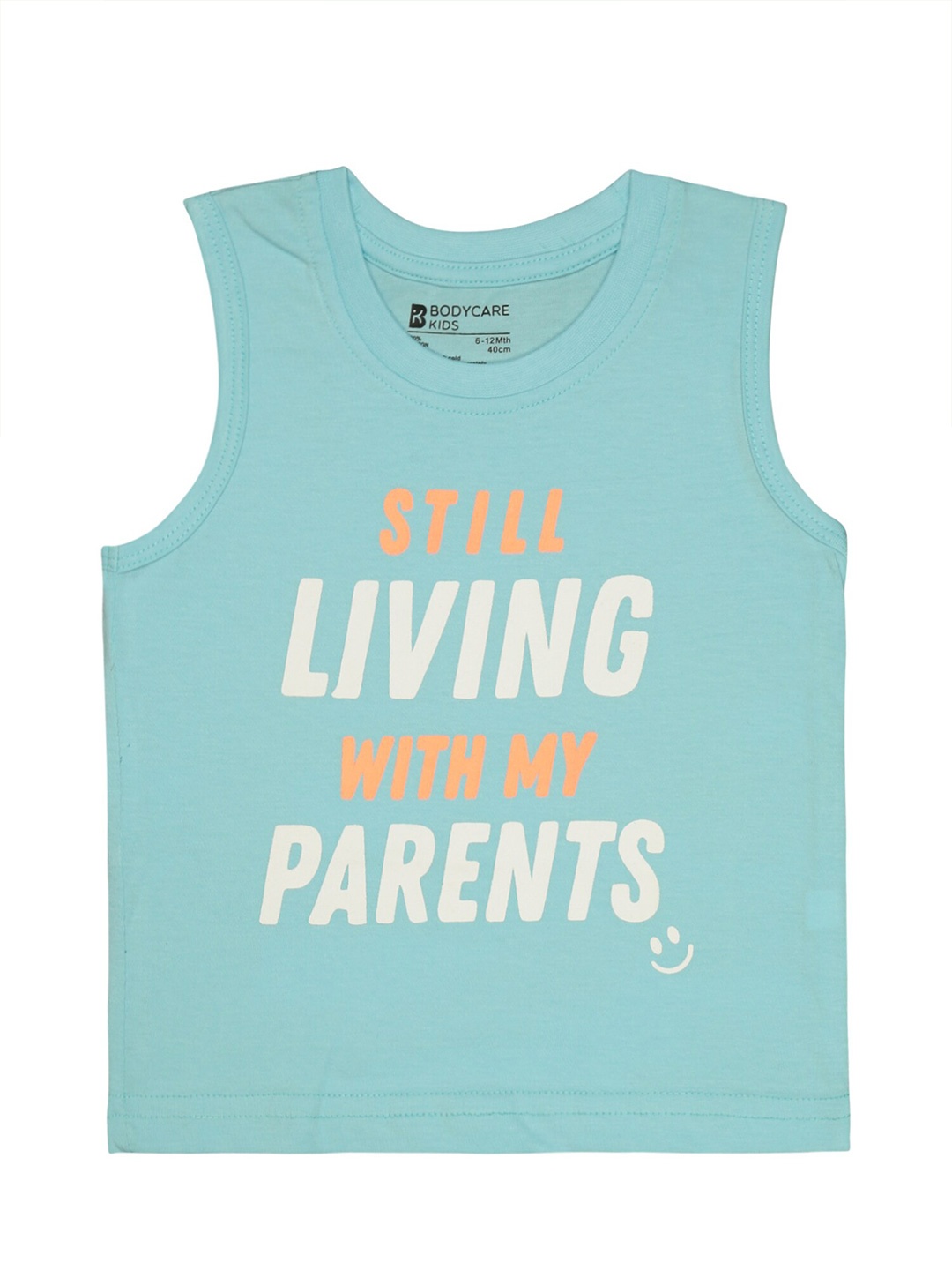 Bodycare Boys Typography Printed Sleeveless Cotton T-shirt, Blue