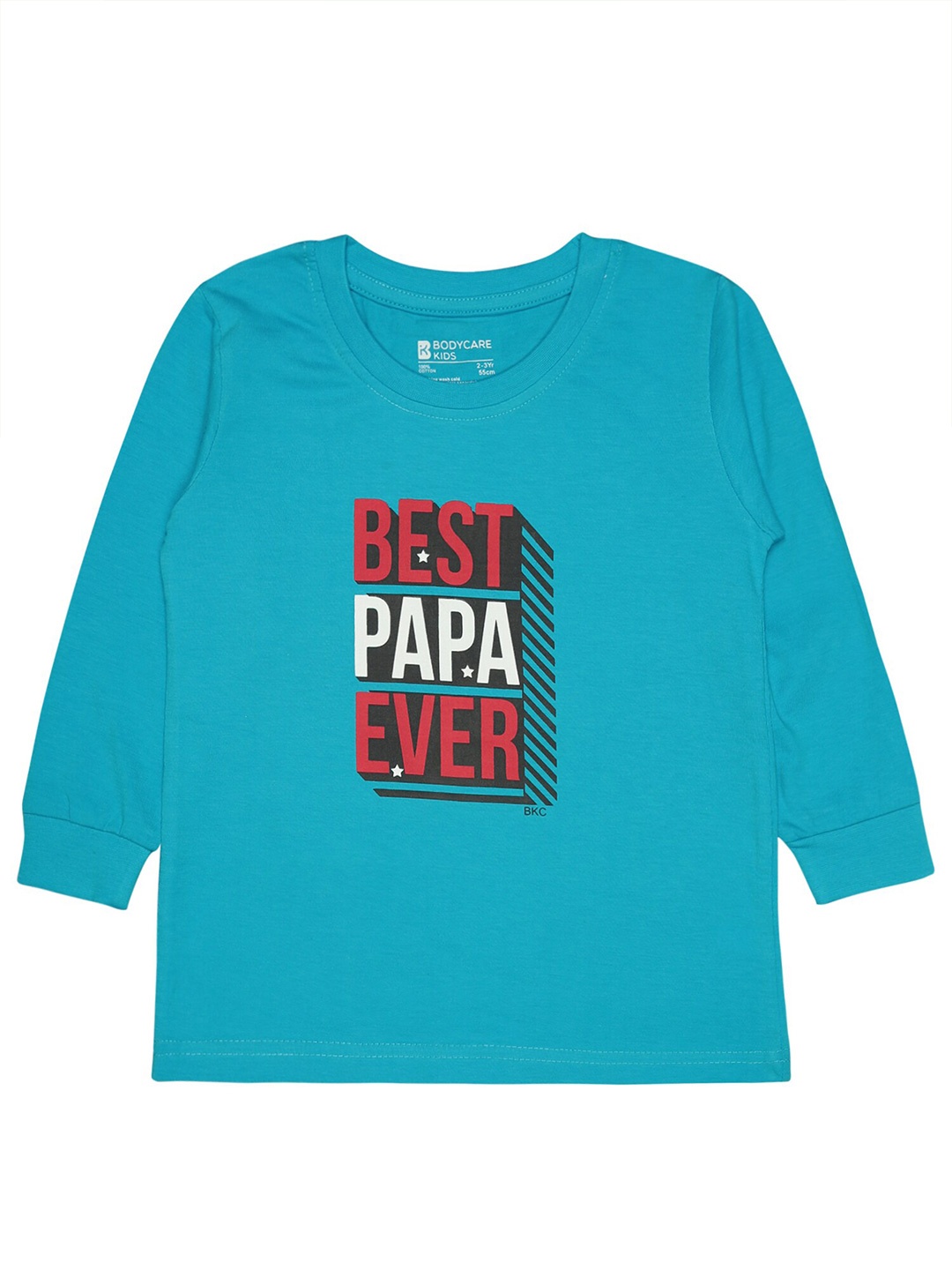 

Bodycare Boys Typography Printed Long Sleeves Cotton T-shirt, Blue