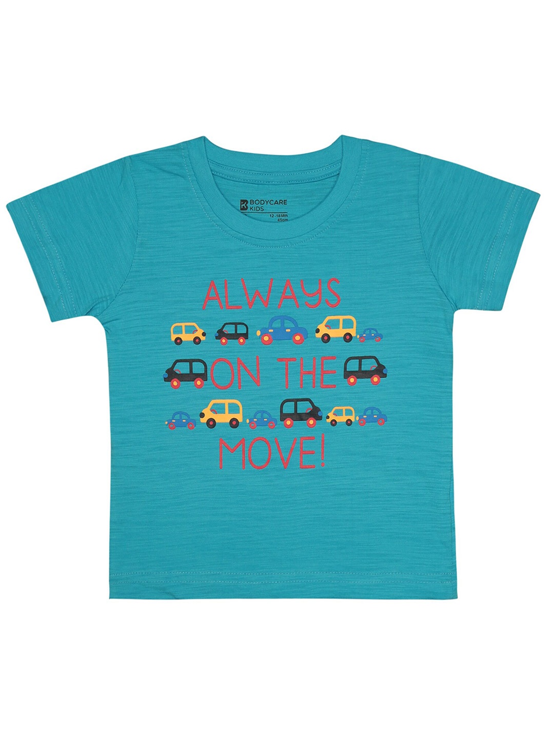

Bodycare Boys Typography Printed Cotton T-Shirt, Turquoise blue