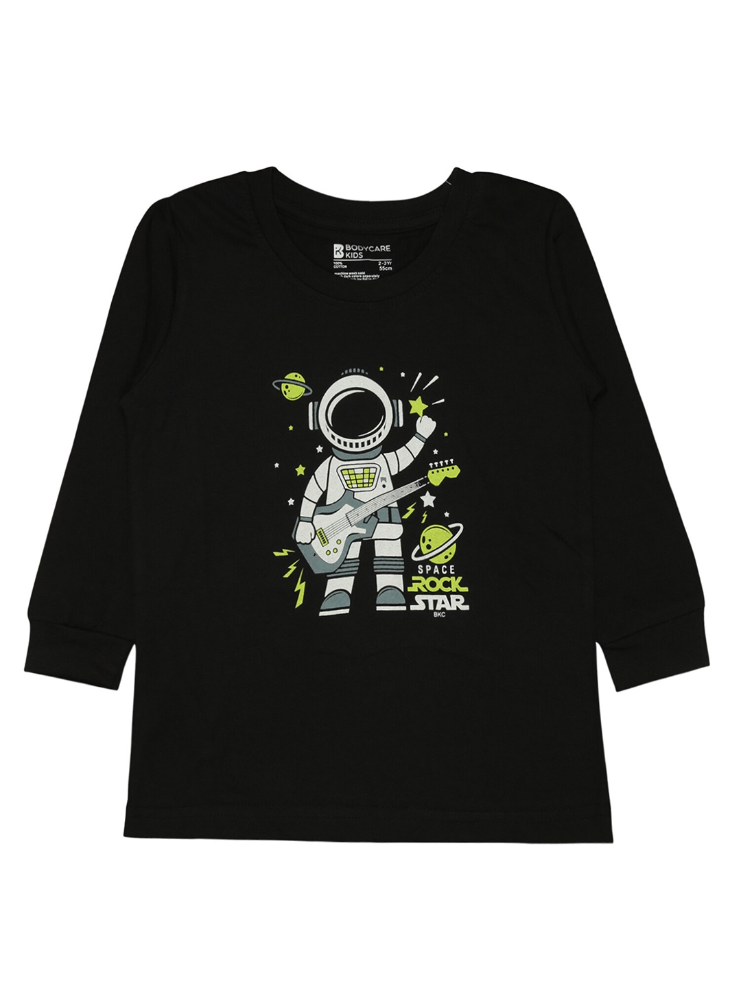 

Bodycare Infants Boys Graphic Printed Cotton T-Shirt, Black