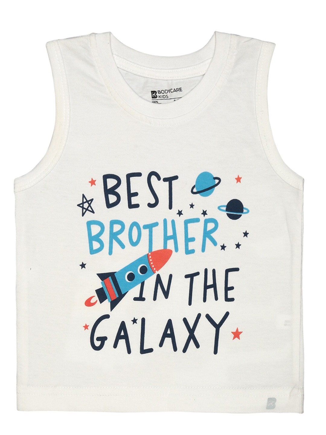 

Bodycare Boys Typography Printed Sleeveless T-Shirt, White