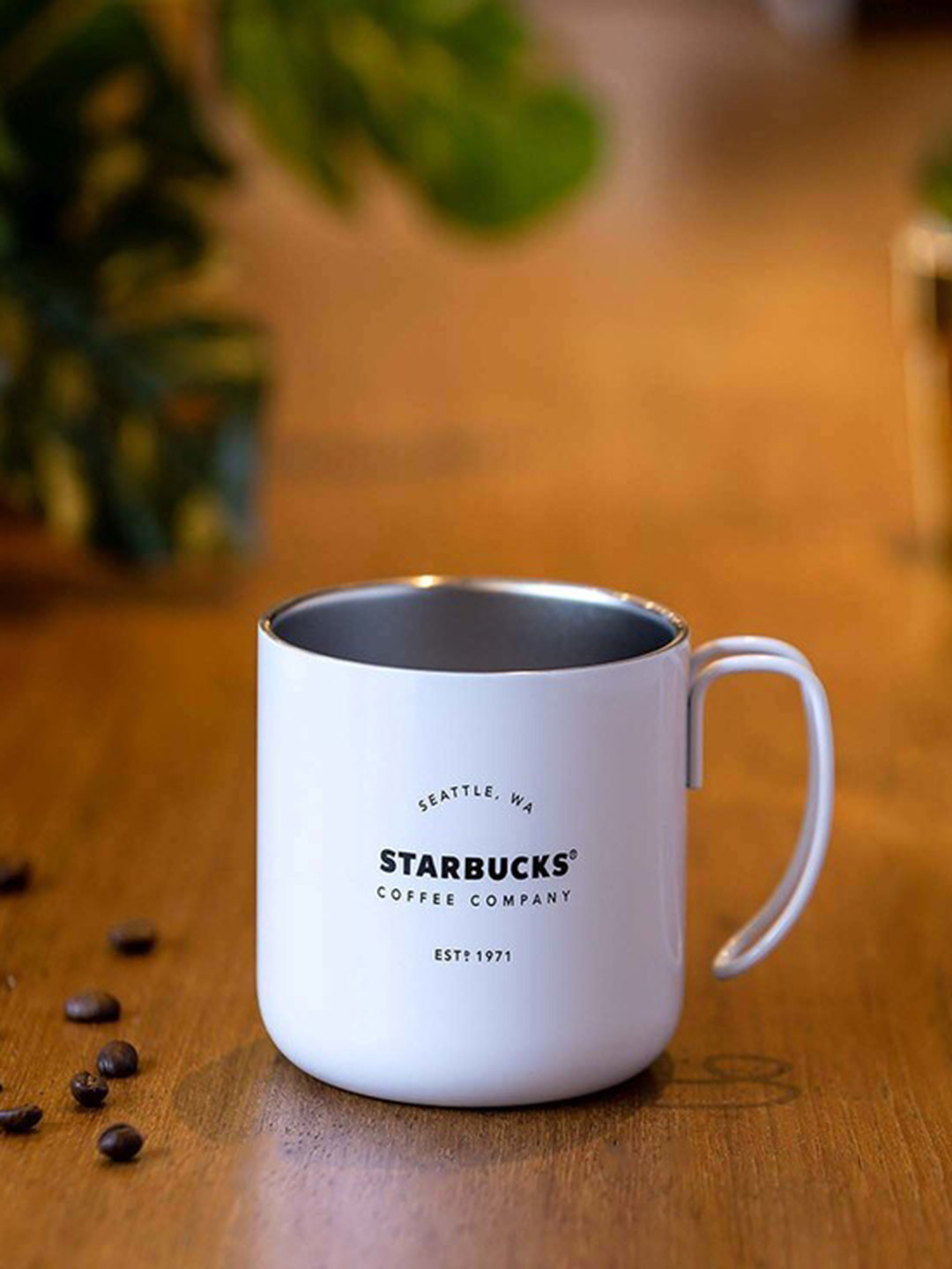 

Starbucks Gatherings White Printed Stainless Steel Glossy Mugs - 355 ml