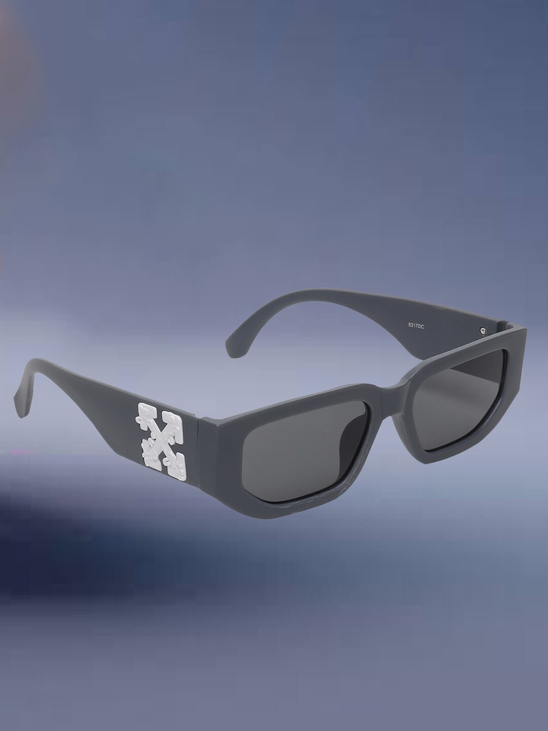 

Swiss Design Unisex Rectangle Sunglasses with UV Protected Lens, Grey