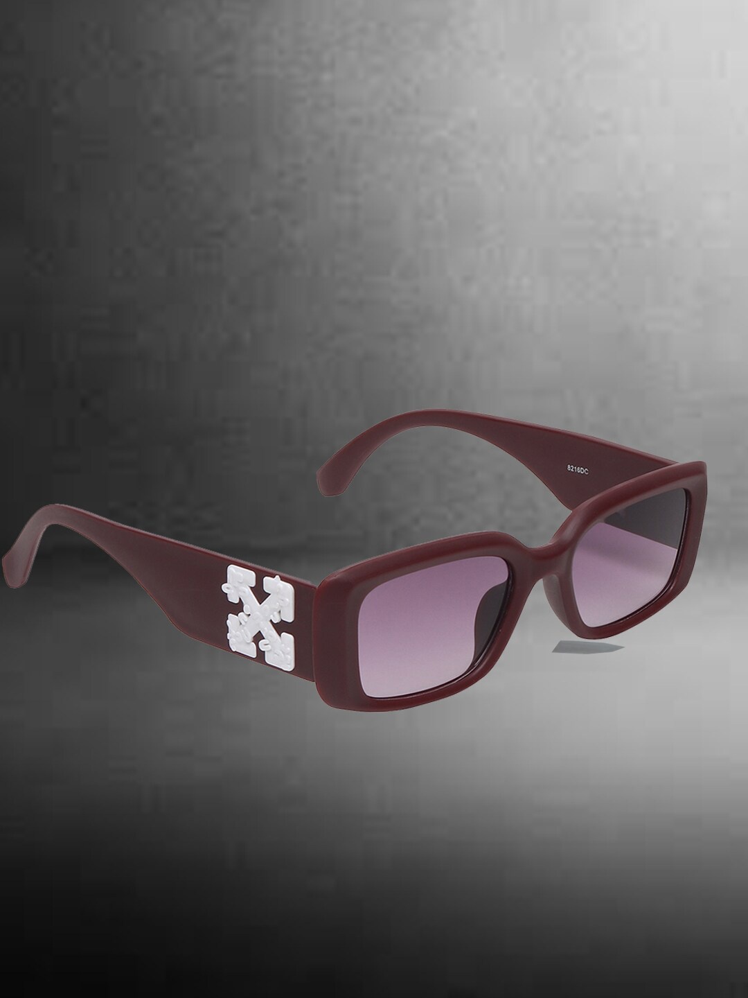 

Swiss Design Unisex Rectangle Sunglasses with UV Protected Lens, Maroon