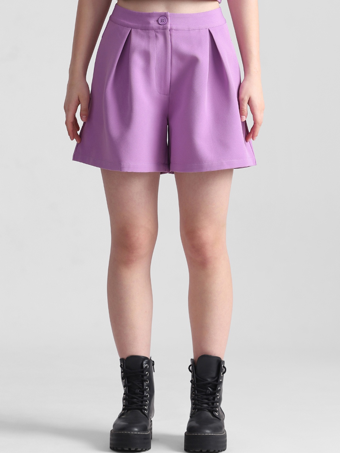 

ONLY Women High-Rise Above Knee Regular Shorts, Purple