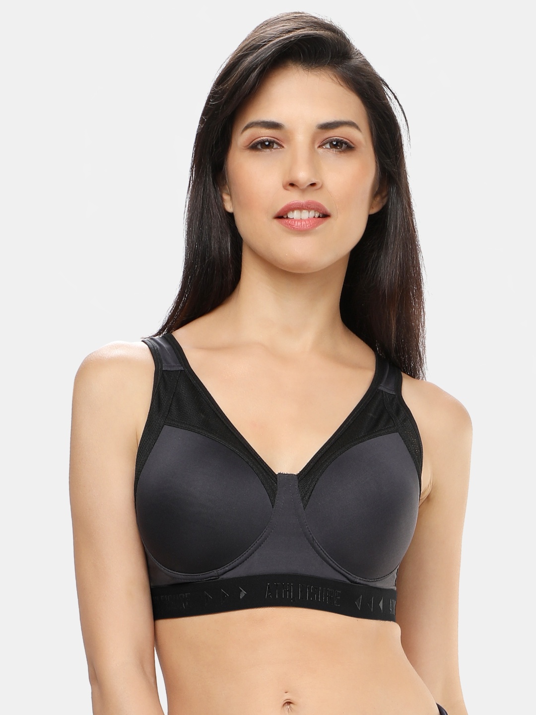 

Lovable Sport Colourblocked Seamless Workout Bra with Full Coverage Lightly Padded, Grey