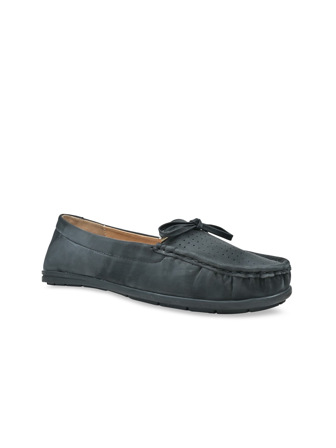 

Rocia Women Perforated Slip On Loafers, Black