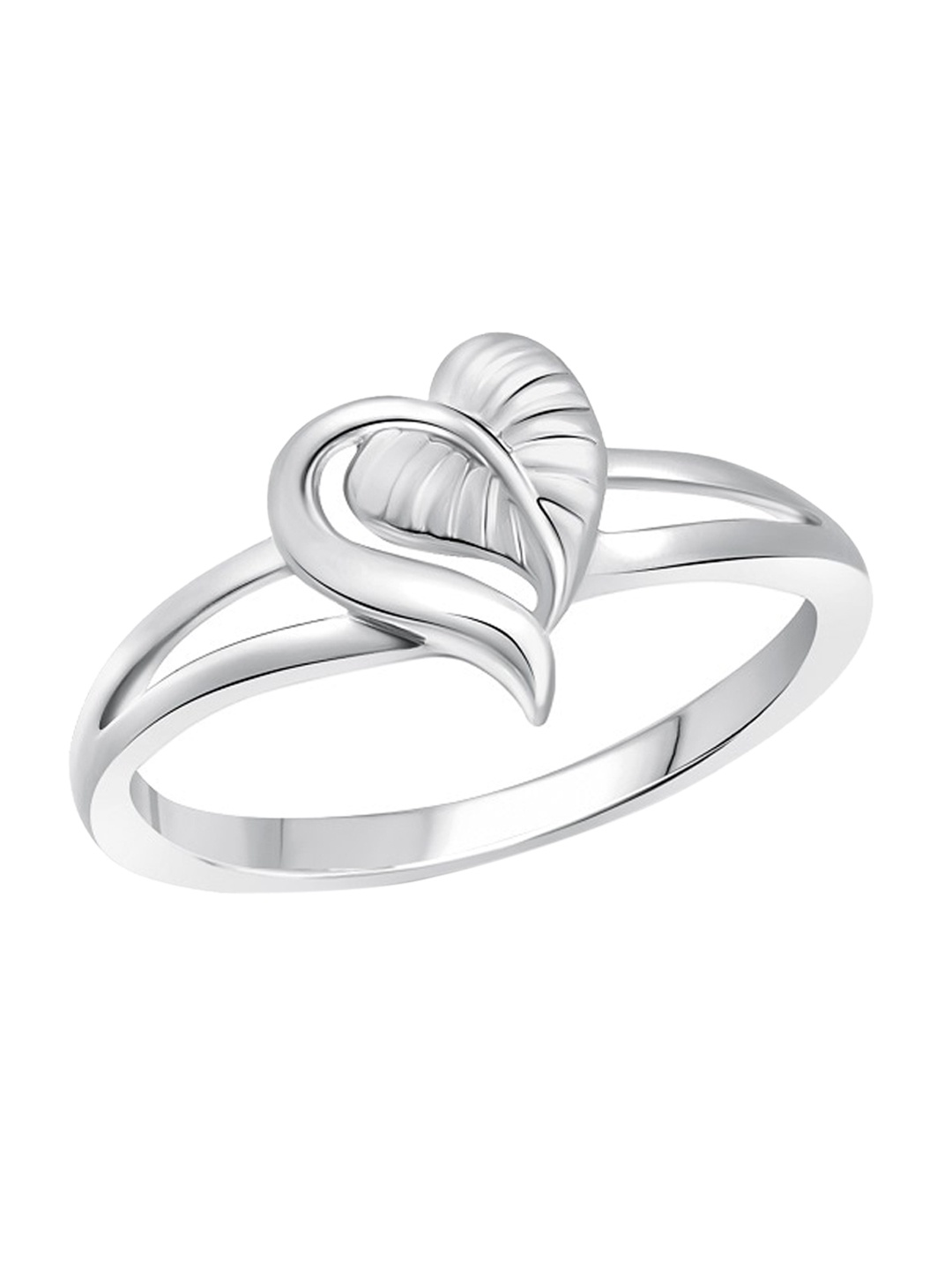 

Vighnaharta Rhodium-Plated Heart Charm Ring, Silver