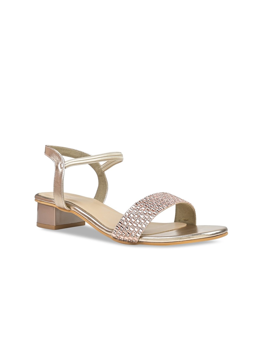 

Rocia Embellished Block Heels With Backstrap, Rose gold