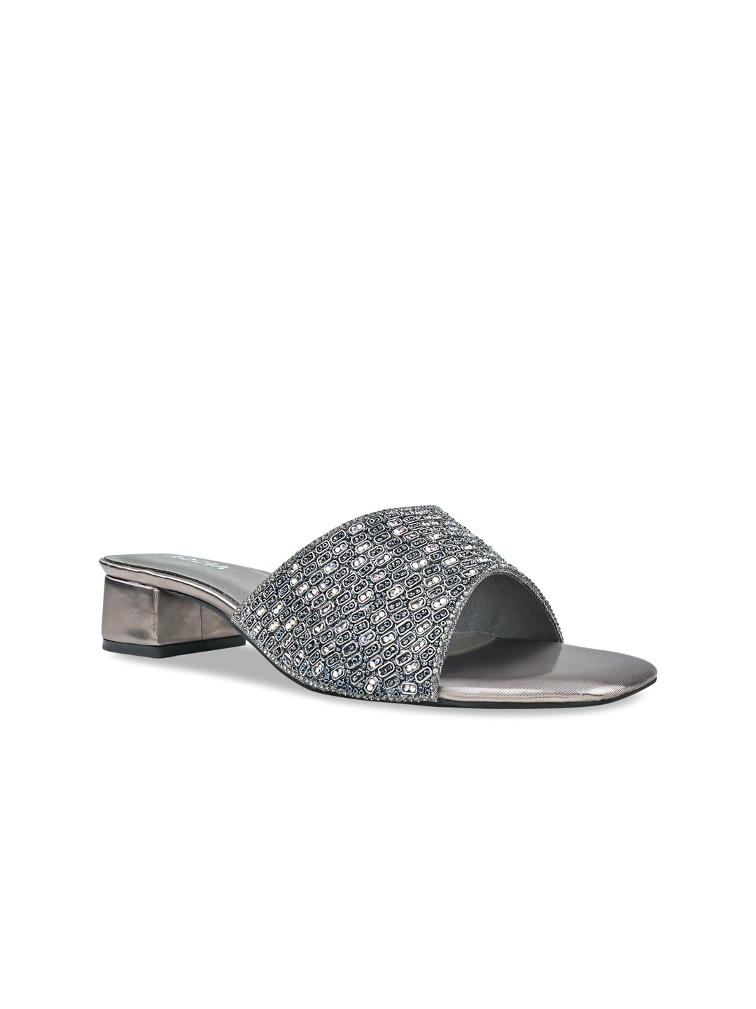 

Rocia Embellished Ethnic Block Heels, Metallic