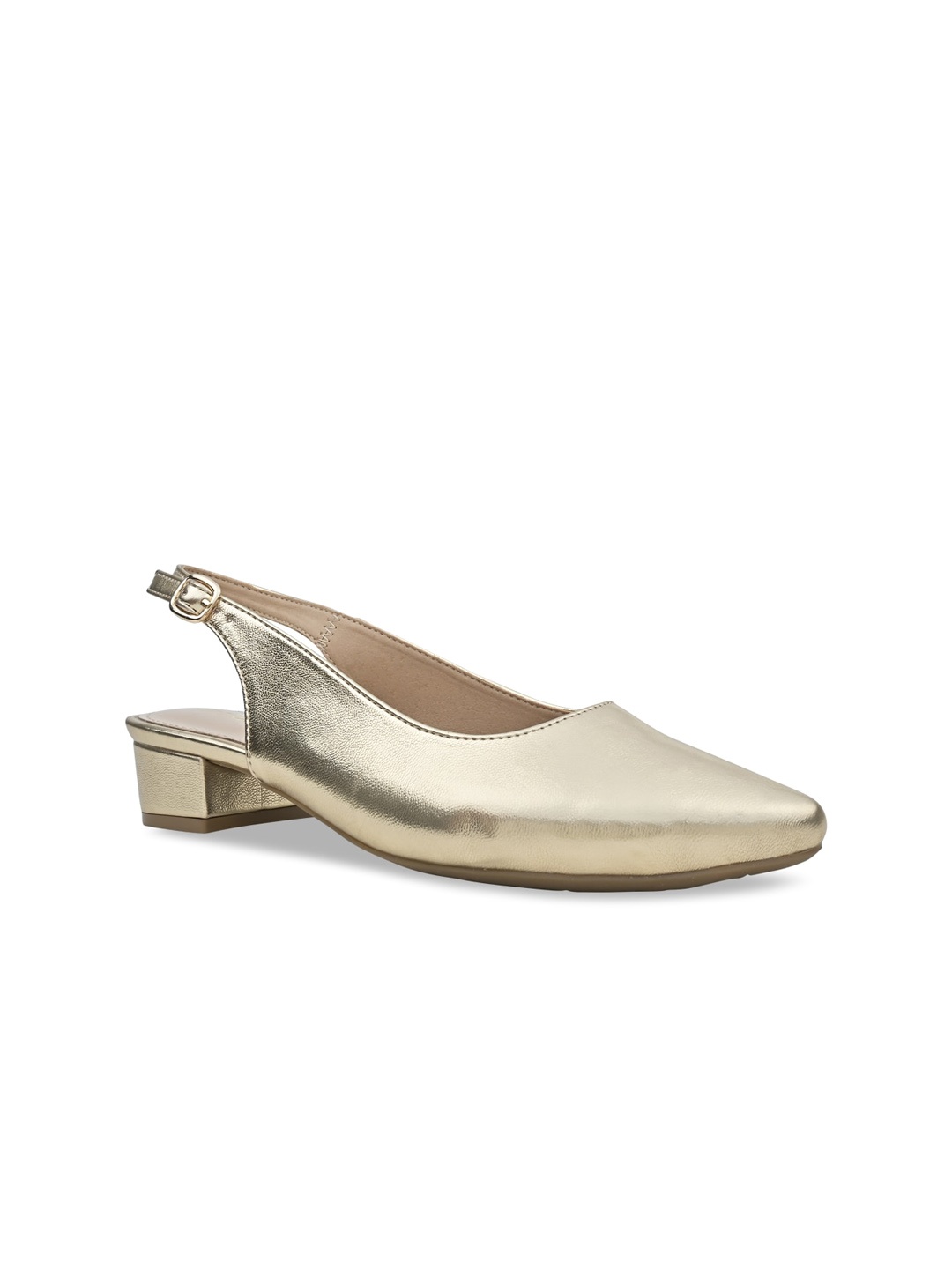 

Rocia Textured Block Heel Pumps, Gold