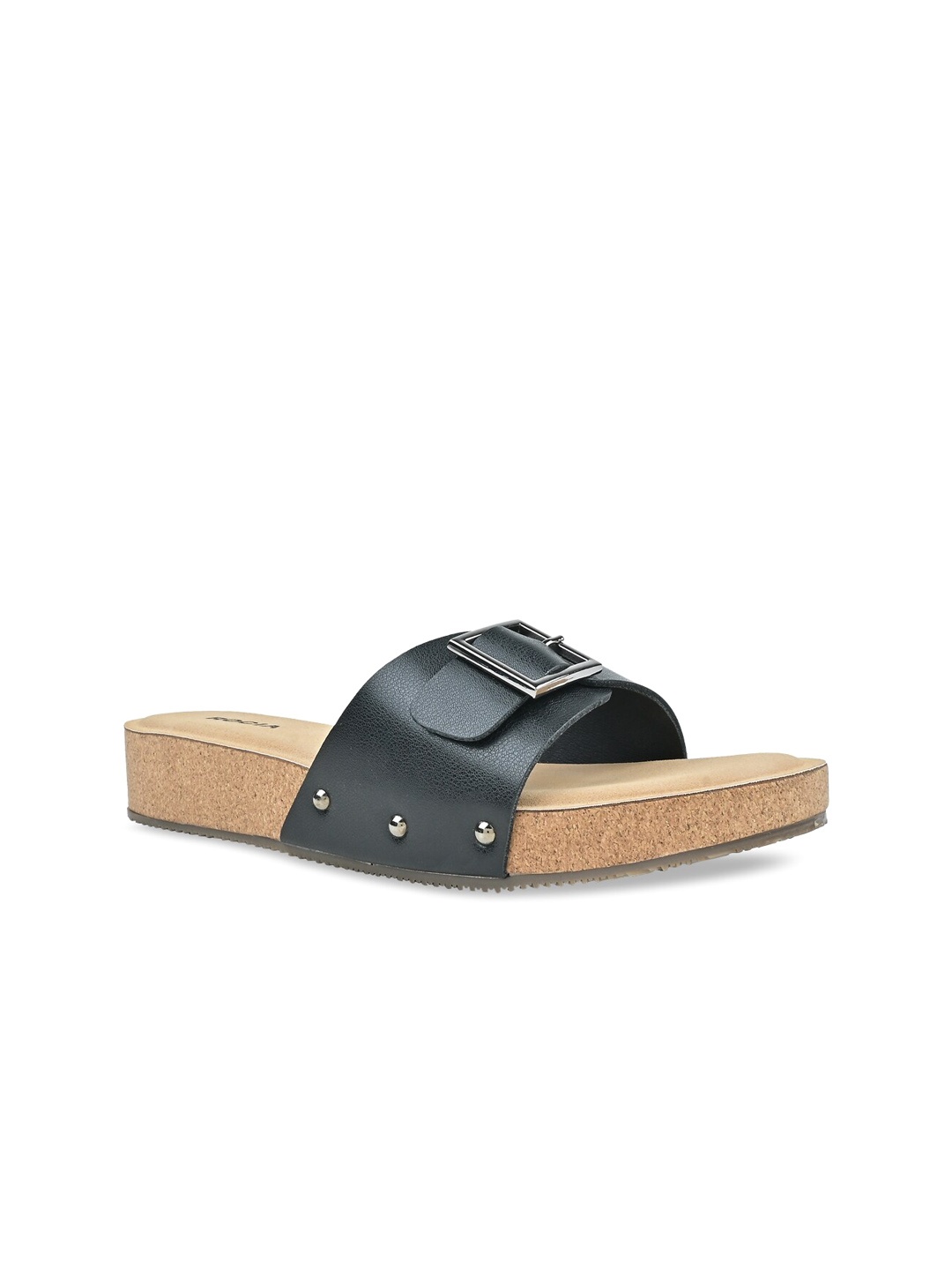 

Rocia Colourblocked Comfort Sandals, Black