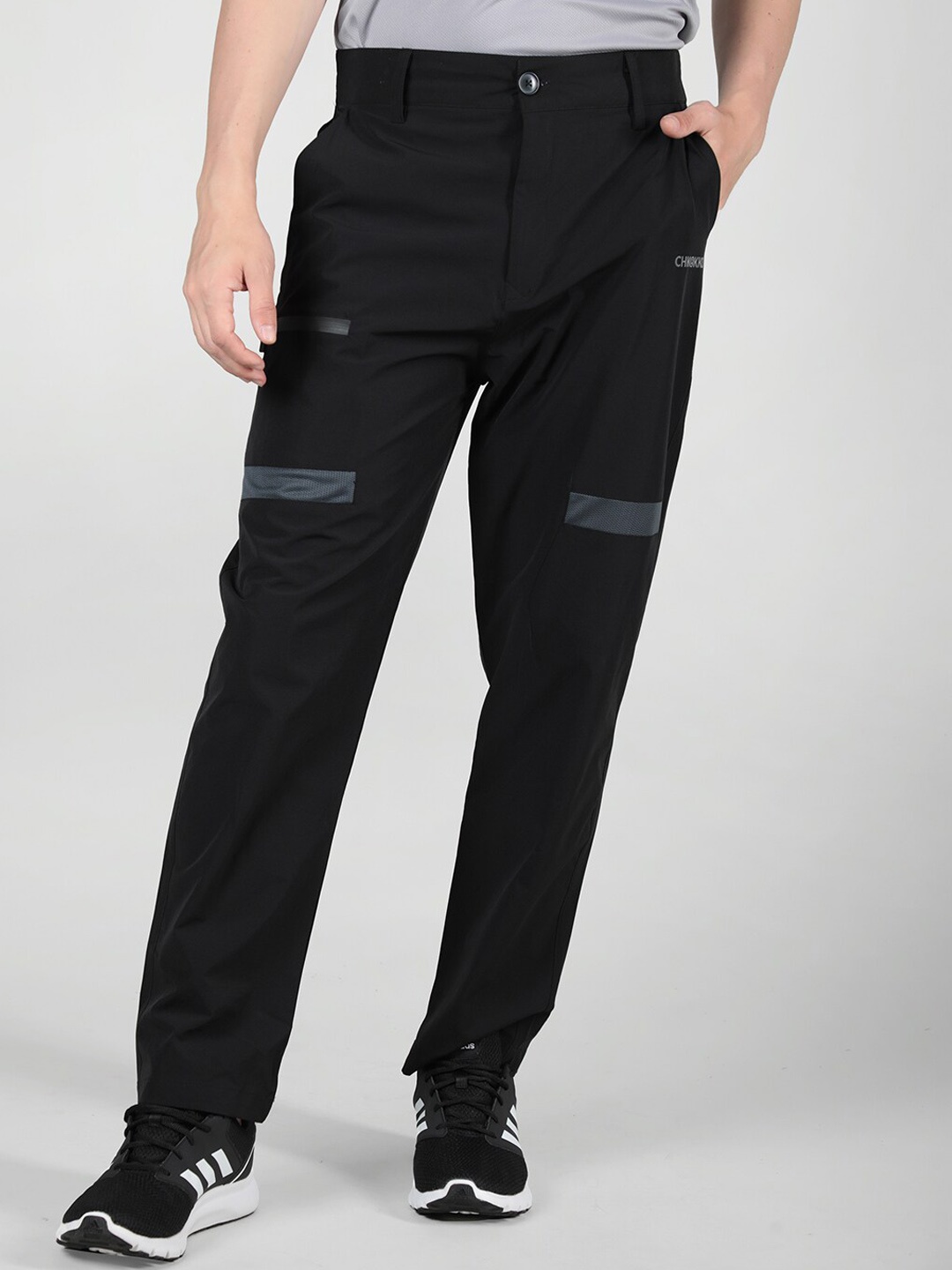 

CHKOKKO Men Mid-Rise Track Pants, Black