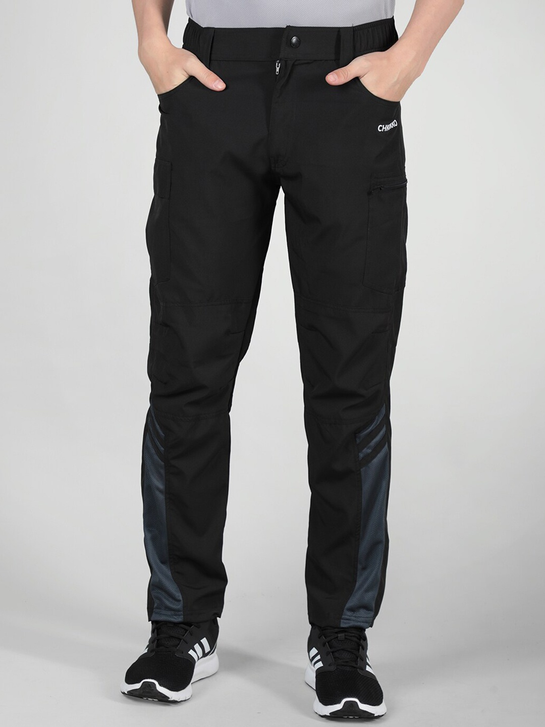 

CHKOKKO Men Mid-Rise Track Pant, Black