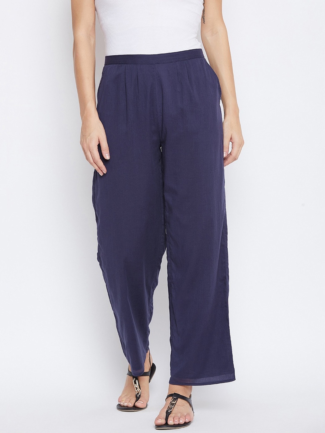 

SUTI Women Relaxed Loose Fit Parallel Trousers, Blue