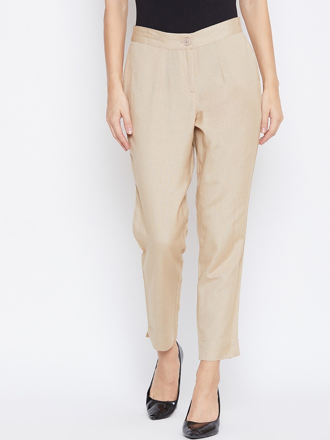 

SUTI Women Comfort Slim Fit Trousers, Khaki