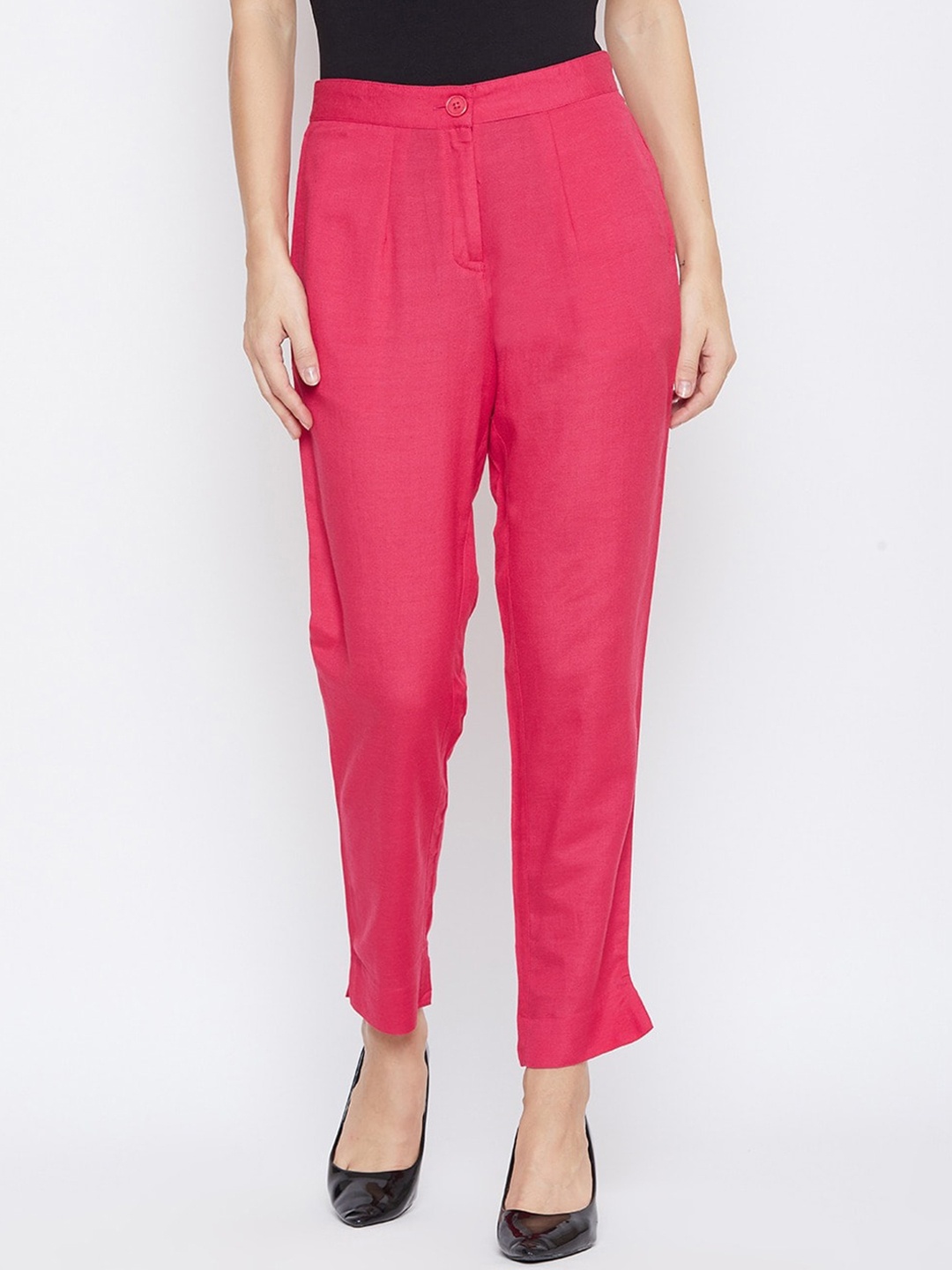 

SUTI Women Comfort Slim Fit Trousers, Pink