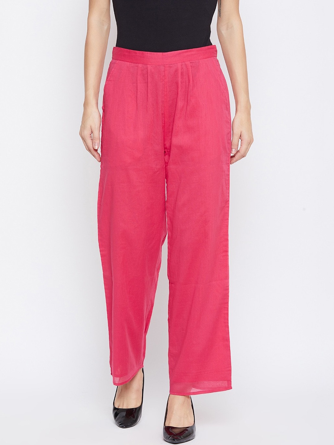 

SUTI Women Relaxed Loose Fit Parallel Trousers, Pink