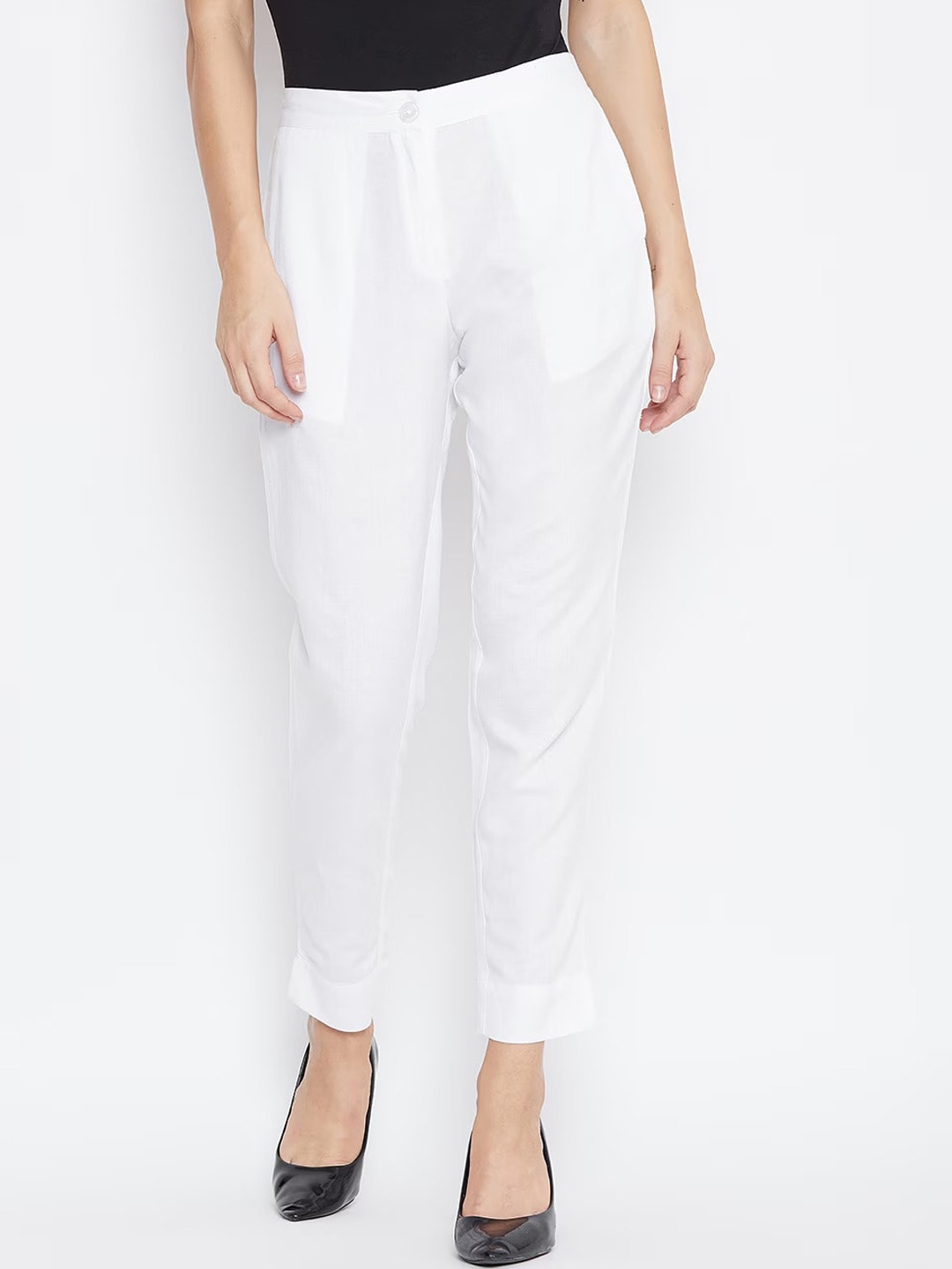 

SUTI Women Comfort Slim Fit Trousers, White