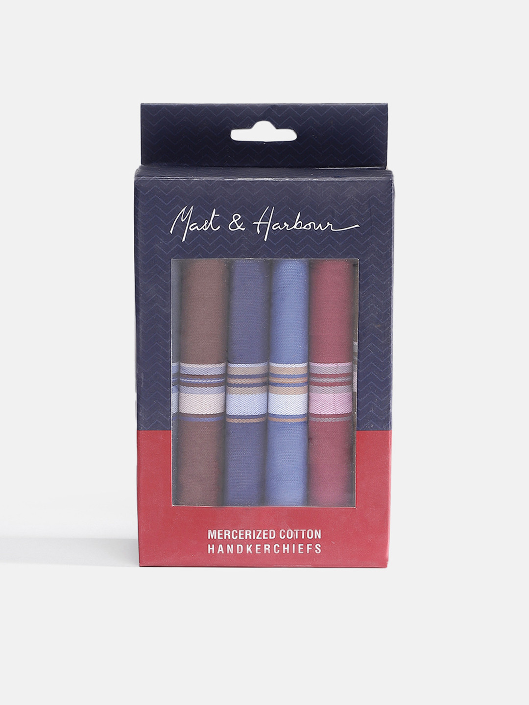 

Mast & Harbour Men Pack of 6 Striped Mercerized Cotton Handkerchiefs, Olive