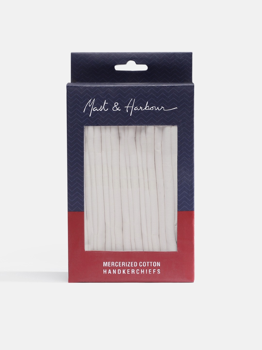 

Mast & Harbour Men Pack of 6 Striped Mercerized Cotton Handkerchiefs, White