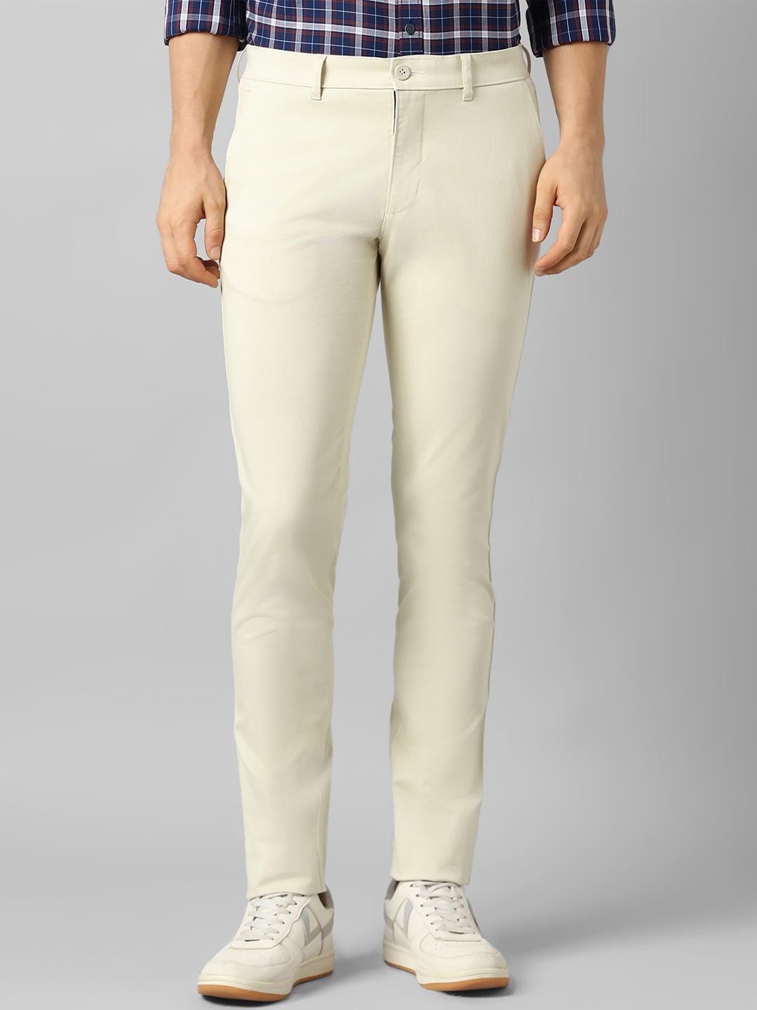 

Louis Philippe Sport Men Slim Fit Mid-Rise Trousers, Cream