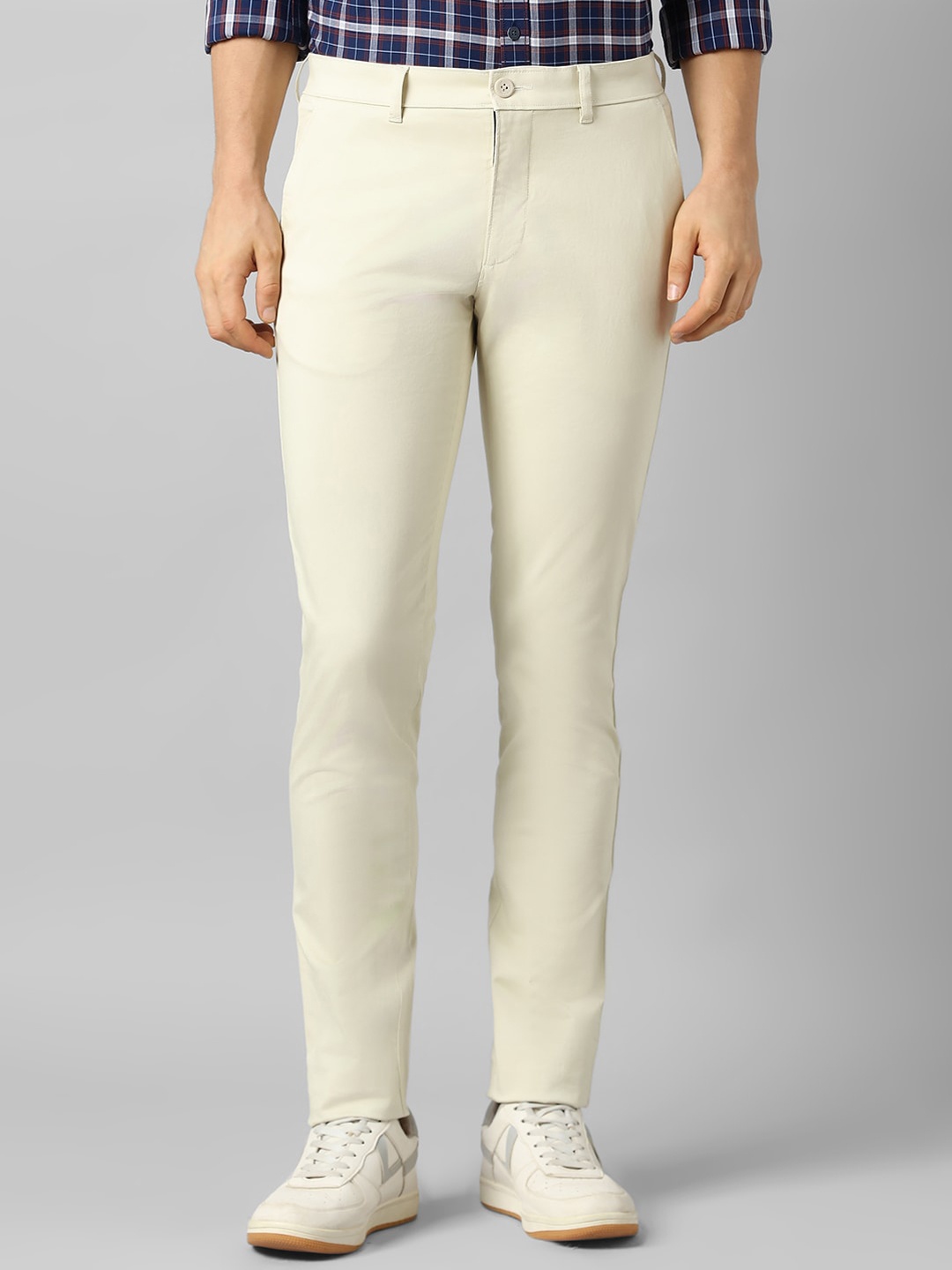 

Louis Philippe Sport Men Slim Fit Mid-Rise Trousers, Cream