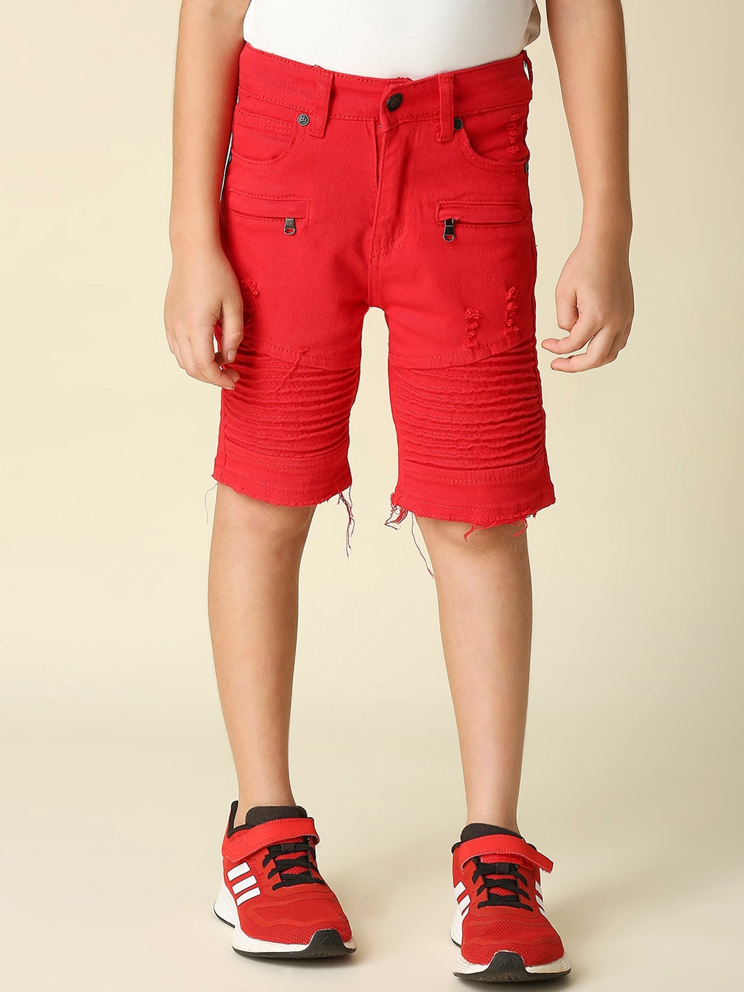 

WAIMEA Boys Skinny Fit Denim Shorts, Red