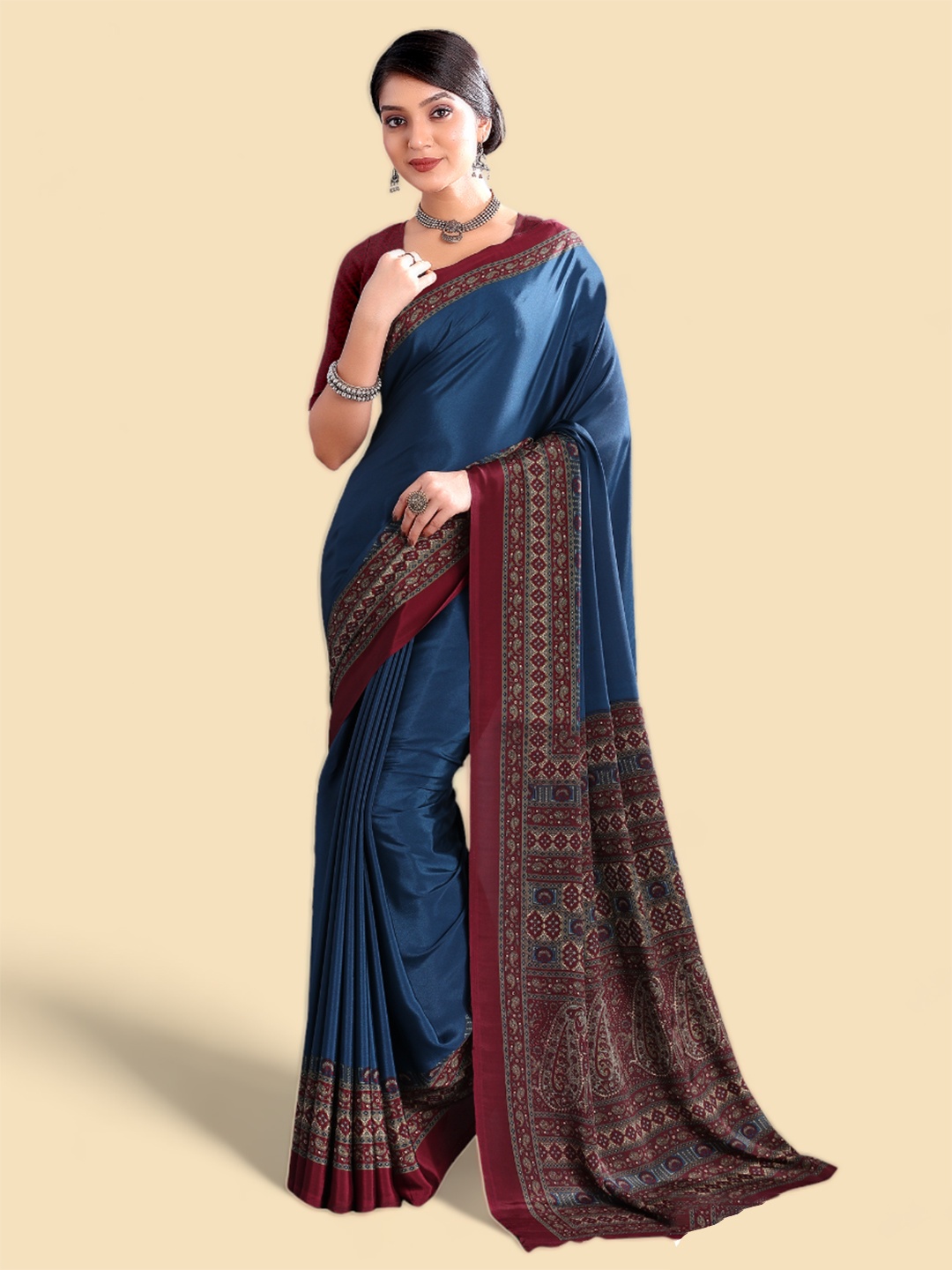 

Kasak Ethnic Motif Printed Saree, Blue