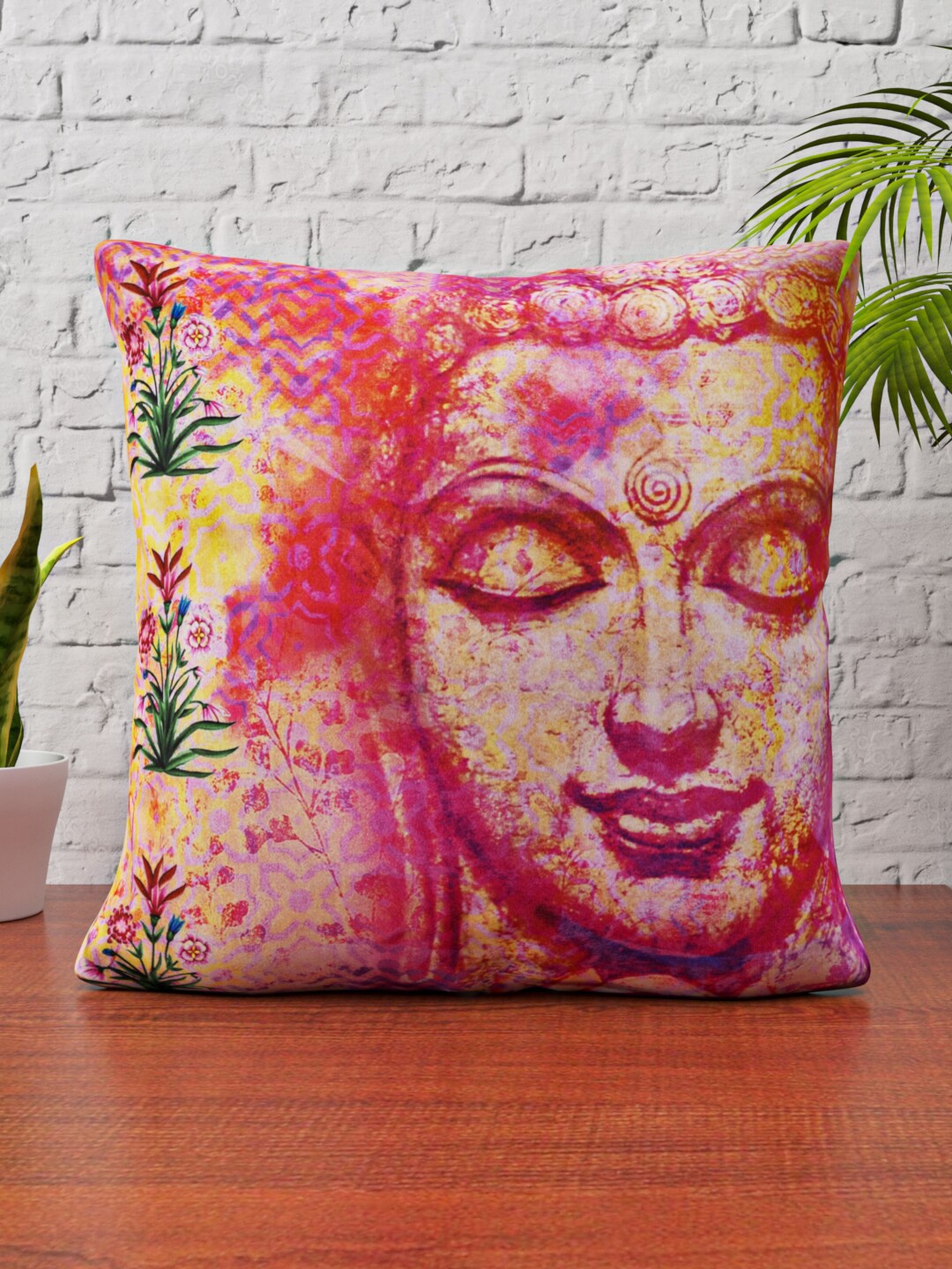 

HERE&NOW Red & Black 2 Pieces Abstract Square Cushion Covers