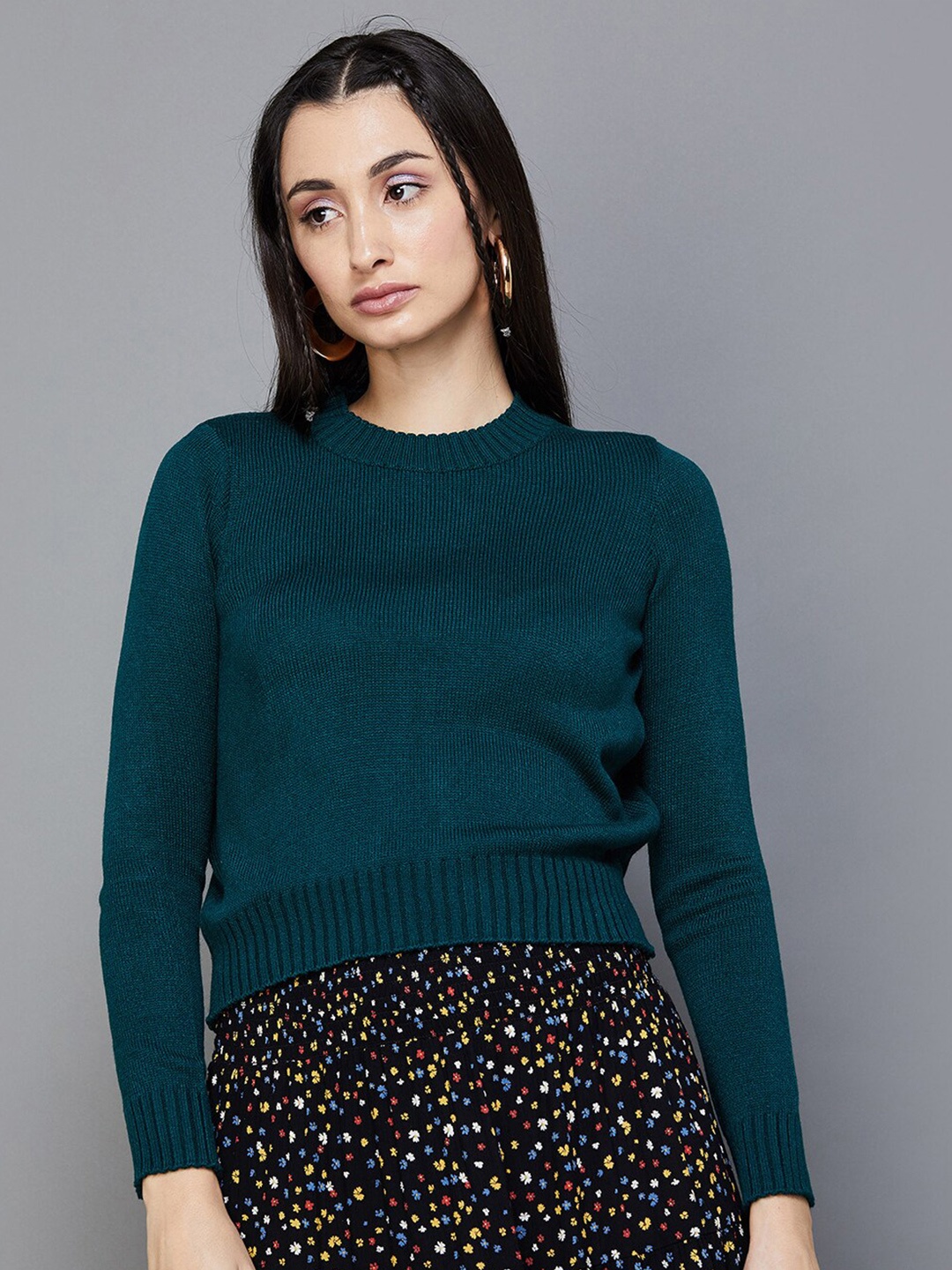 

Ginger by Lifestyle Long Sleeve Acrylic Sweatshirt, Teal