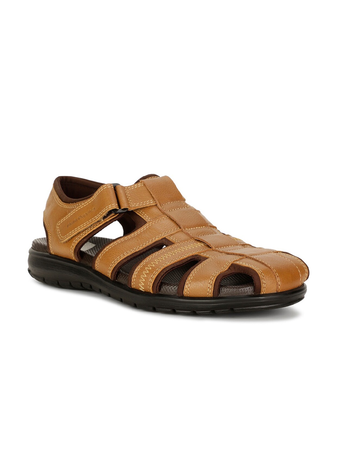 

Hush Puppies Leather Velcro Fisherman Sandals, Tan