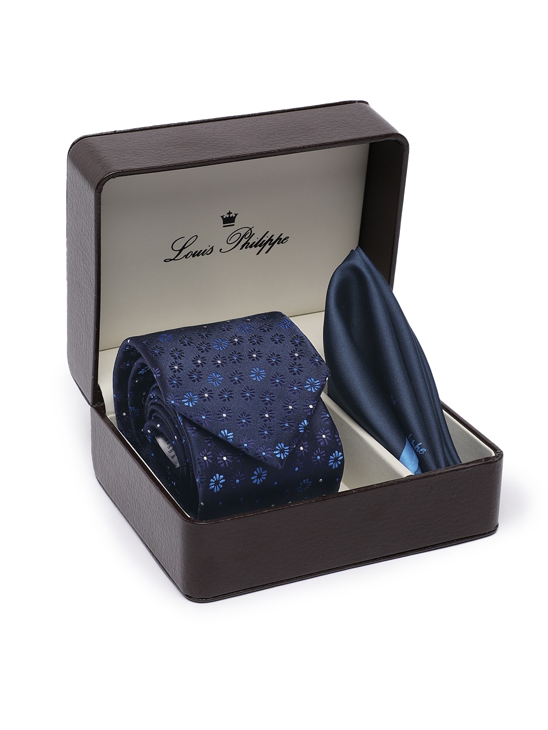 

Louis Philippe Men Woven Design Accessory Gift Set, Blue