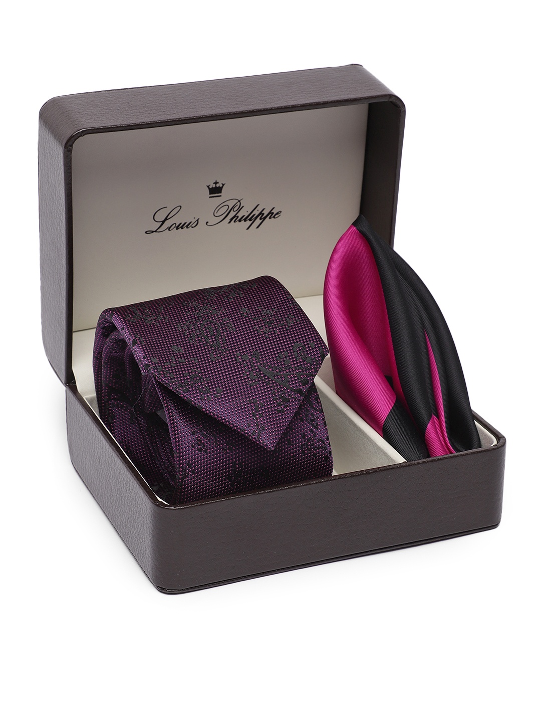 

Louis Philippe Men Patterned Accessory Gift Set, Purple