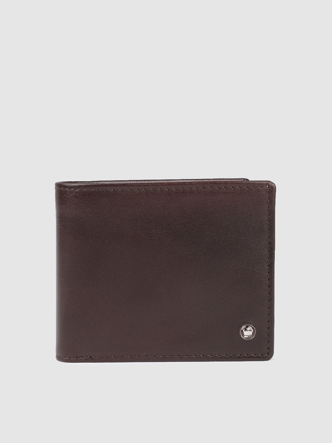 

Louis Philippe Men Solid Leather Two Fold Wallet, Brown