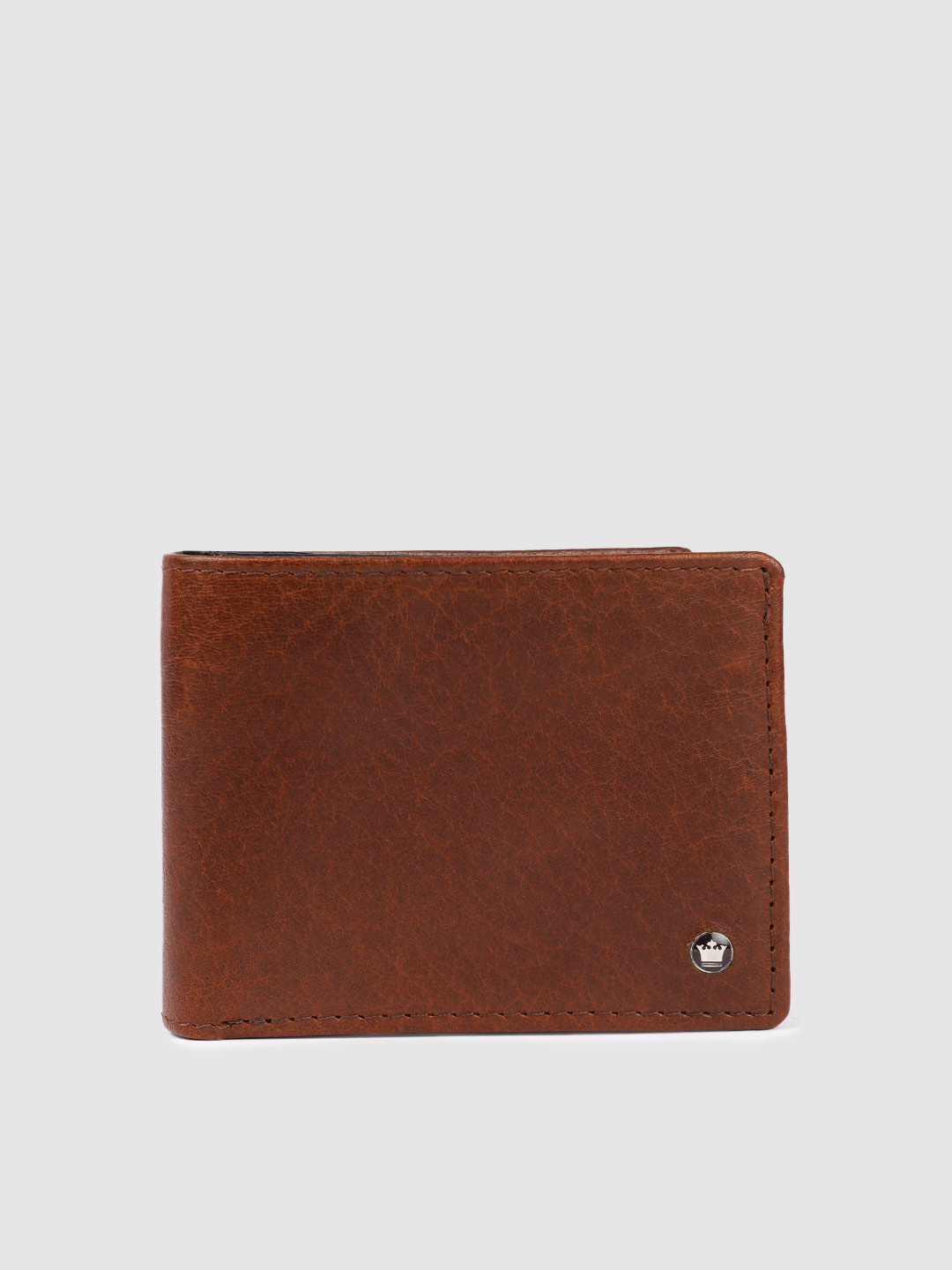 

Louis Philippe Men Abstract Textured Leather Two Fold Wallet, Brown