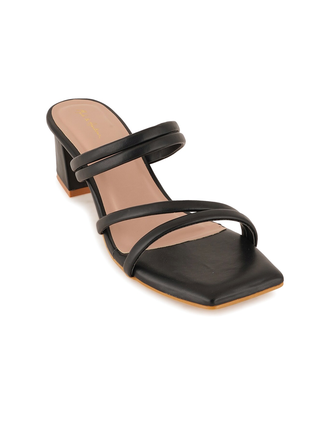 

Mast & Harbour Black Strappy Party Block Heels