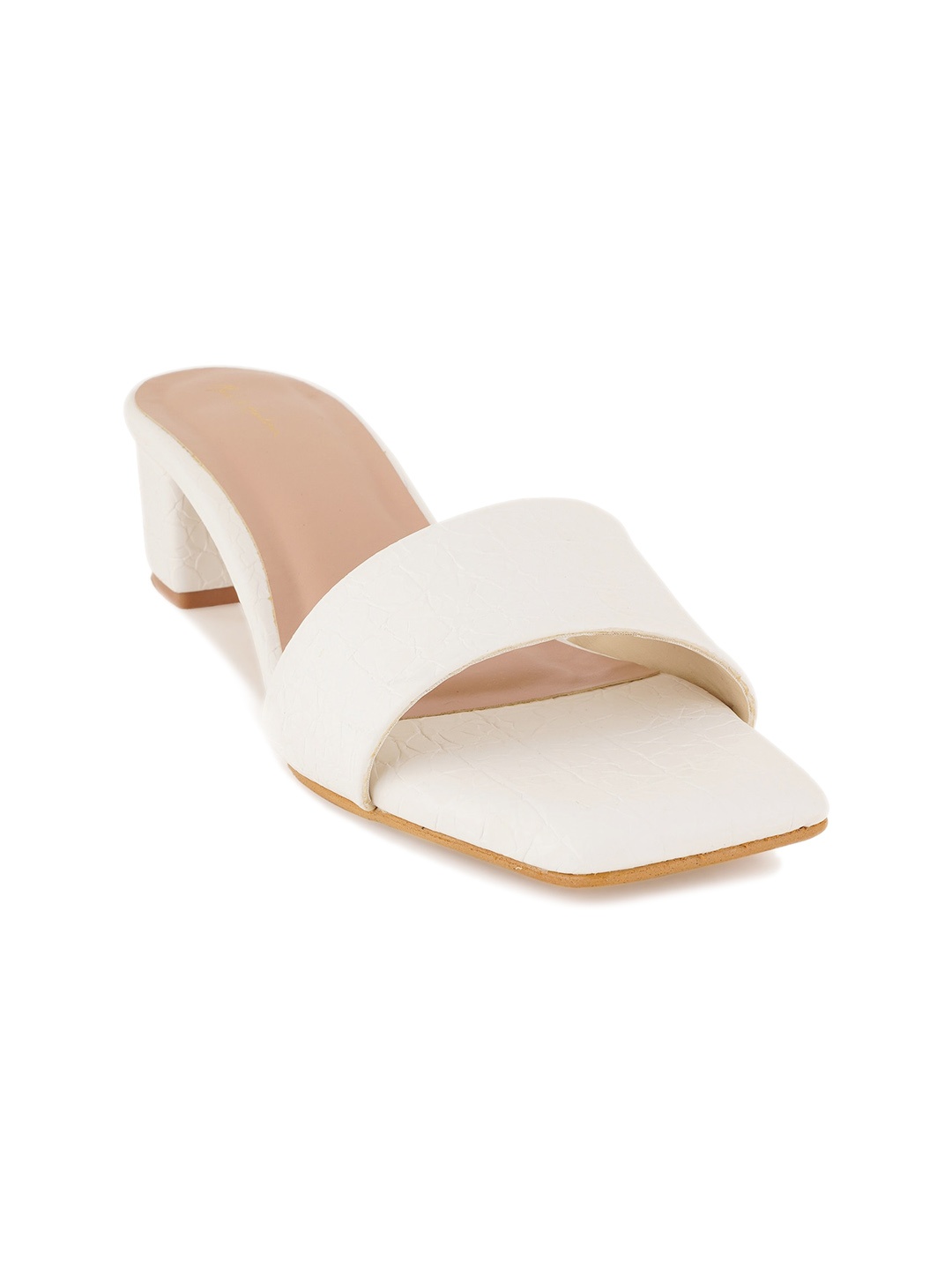 

Mast & Harbour White Party Open Toe Block Heels