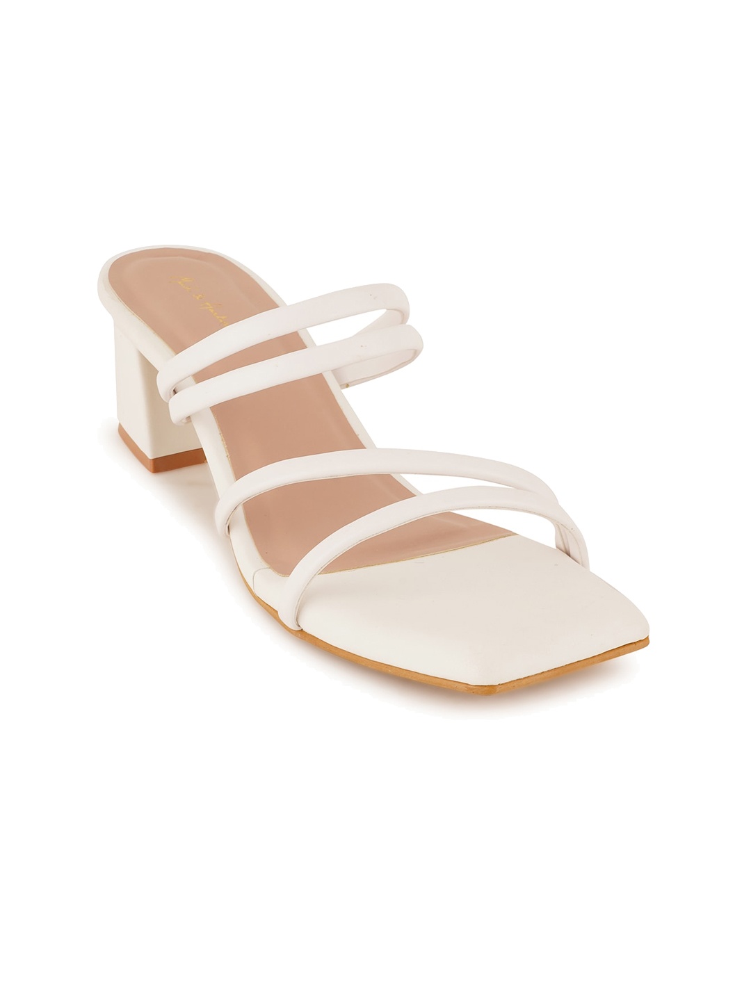 

Mast & Harbour White Strappy Open Toe Block Heels