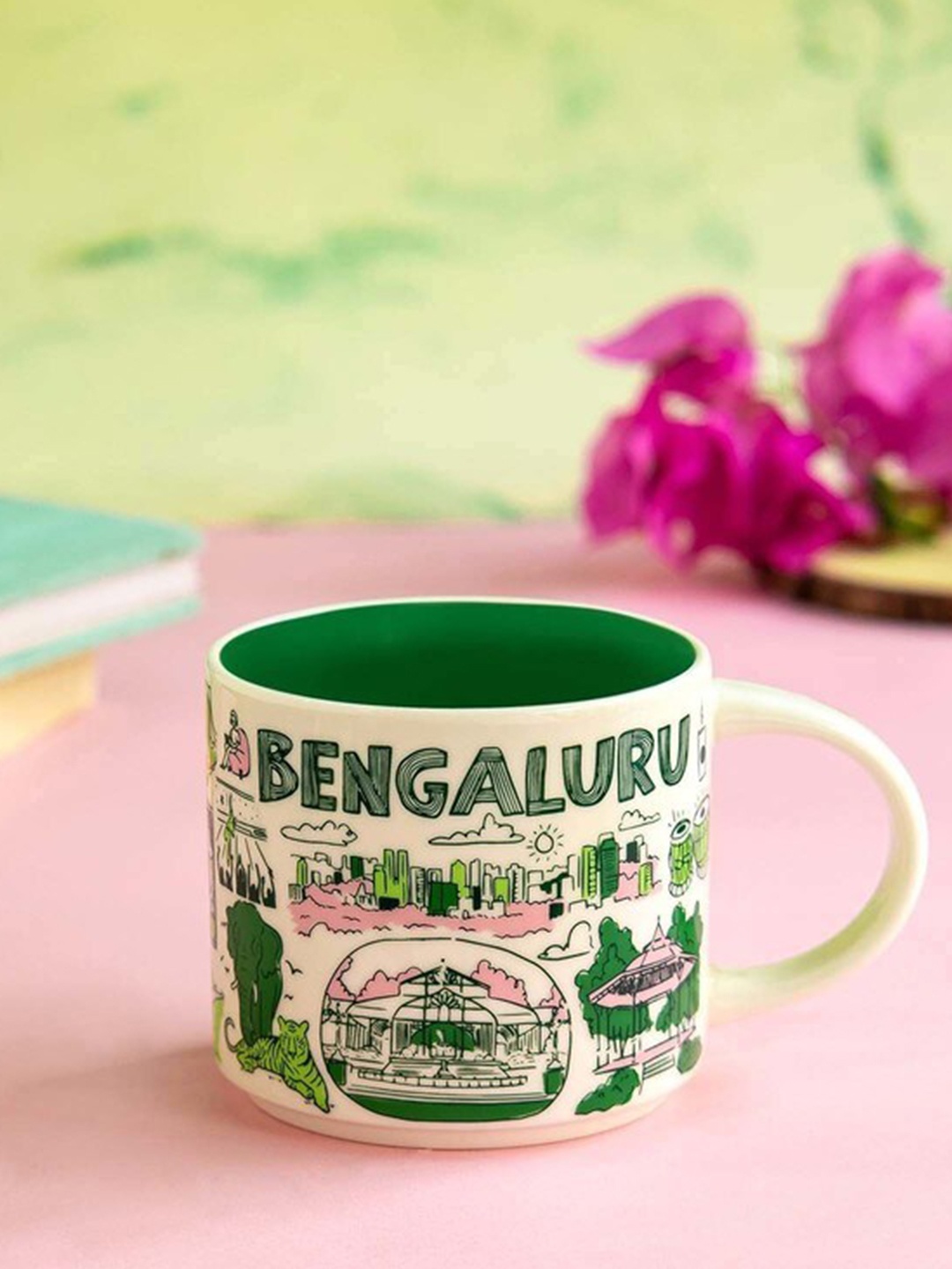 

Starbucks Bengaluru Been There Bone China Coffee Mug - 414 ml, Green