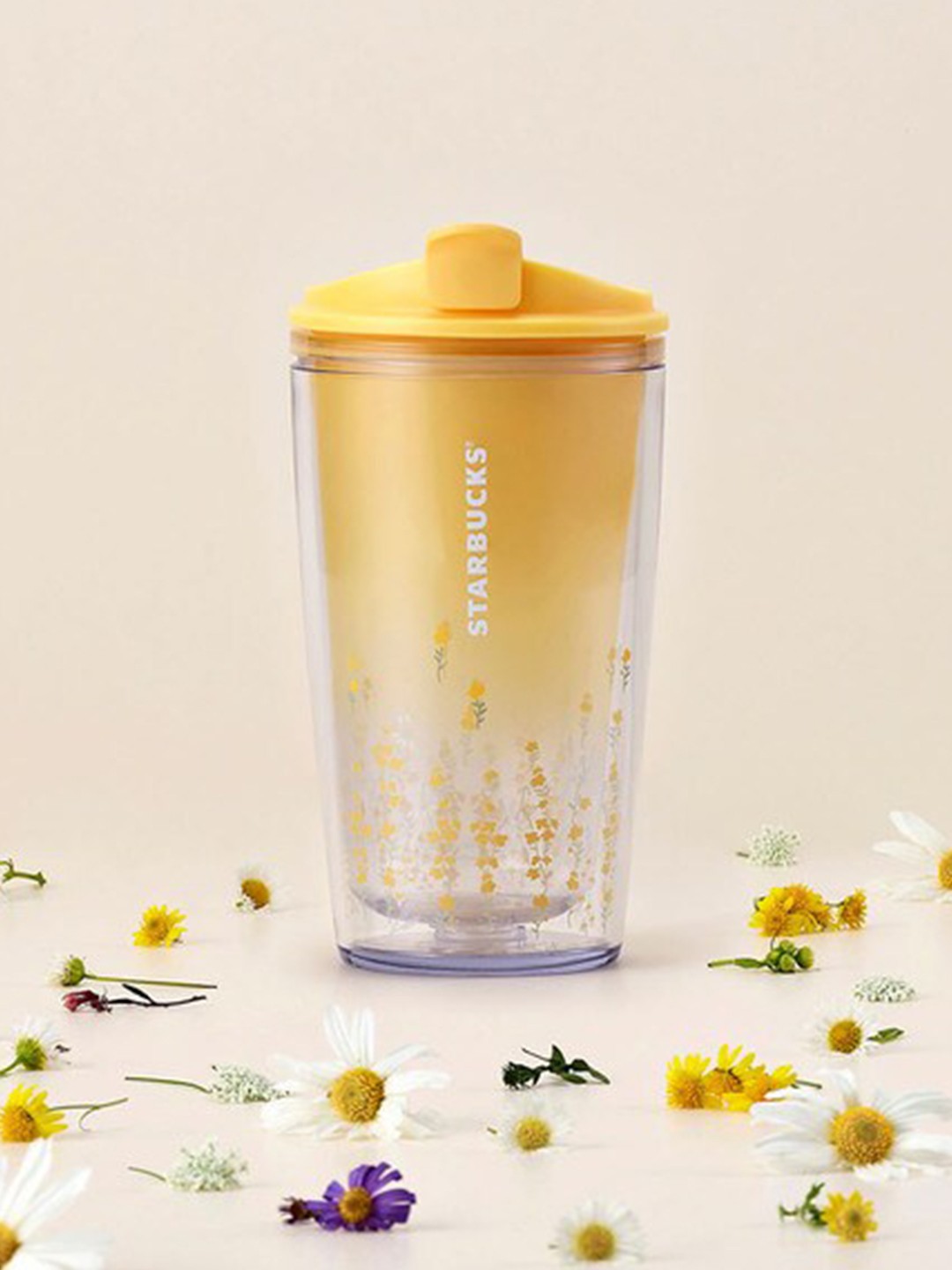 

Starbucks Yellow Gradient Little Wildflower Plastic Tumbler 355 ml