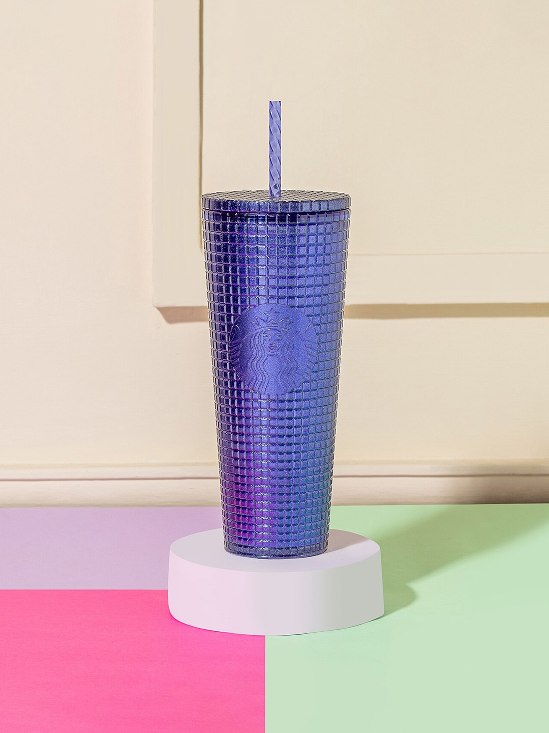 

Starbucks Grid Pearl Cobalt Plastic Cold Cup 710 ml, Purple