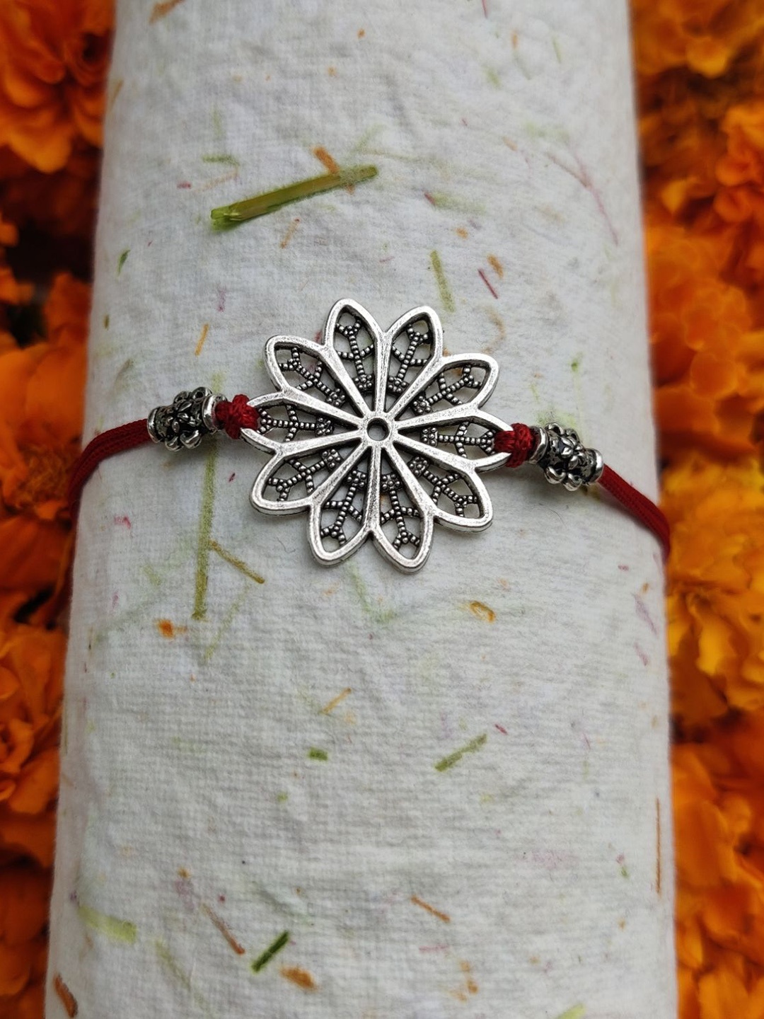 

FIROZA Snowflake Sacred Rakhi, Silver