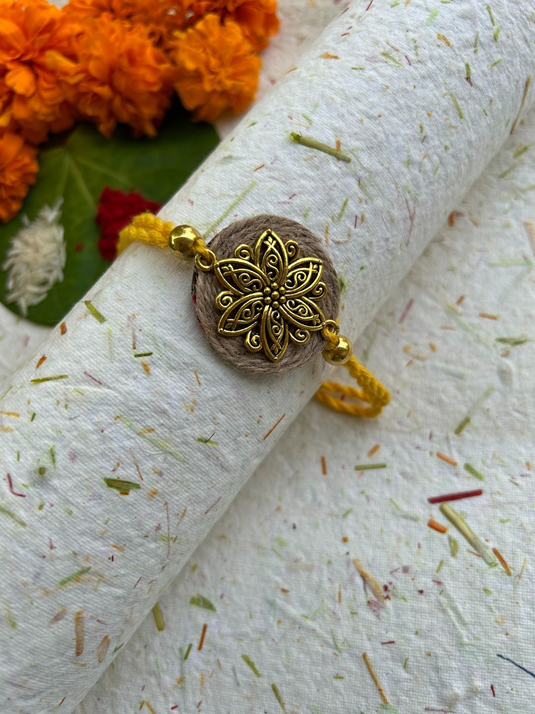 

FIROZA Prosperity Sacred Rakhi, Yellow