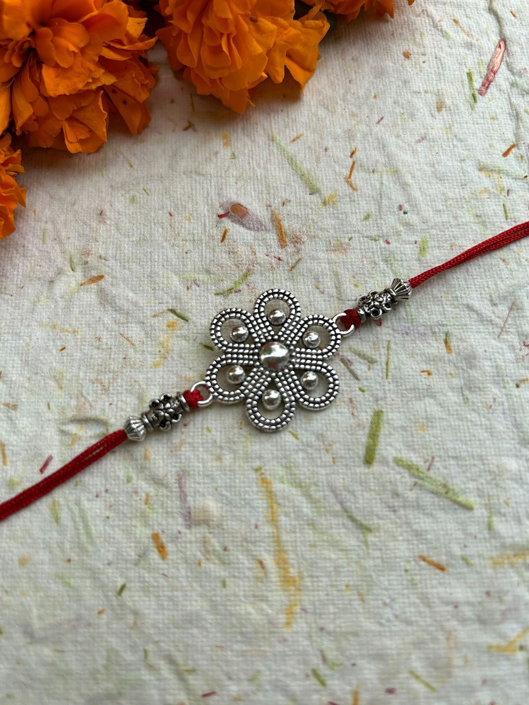 

FIROZA Men Circle Of Life Sacred Rakhi, Silver
