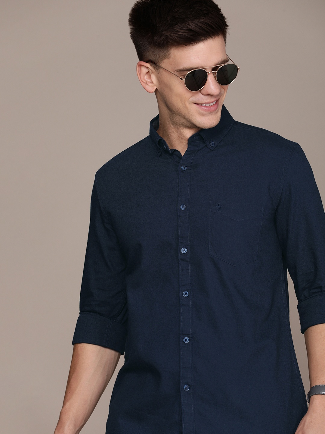 

French Connection Pure Cotton Slim Fit Casual Shirt, Black